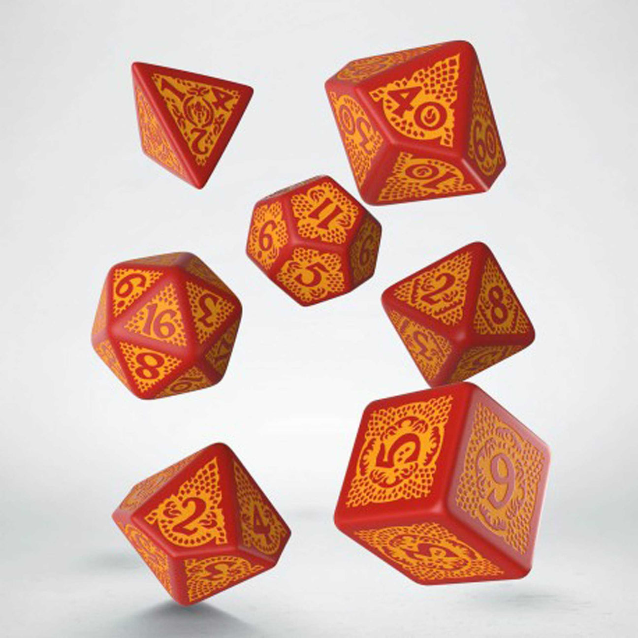 Dragons RPG Red & Orange Dice Set (7)