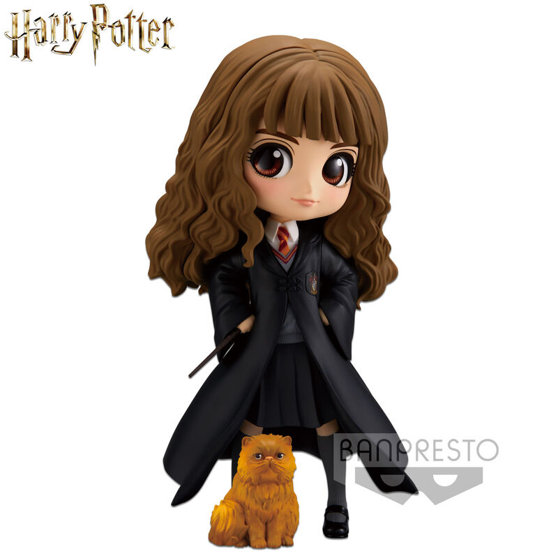 Harry Potter Q Posket Mini Figure Harry Potter Hermione With Crookshanks 14 cm