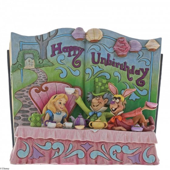 Disney Traditions Happy Unbirthday Storybook Alice in Wonderland Tea Party Fairytail