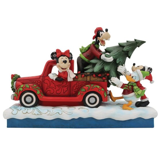 yDisney Traditions Fab 4 with Red Truck & Tree Figurine SALE
