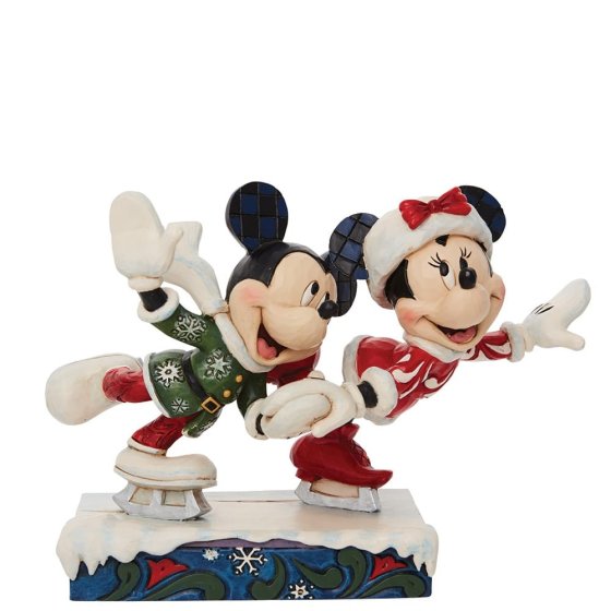 yDisney Traditions Mickey and Minnie Ice Skating Figurine SALE