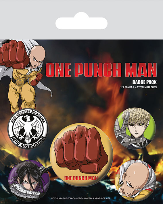 One Punch Man Destructive Badge Pack Mix
