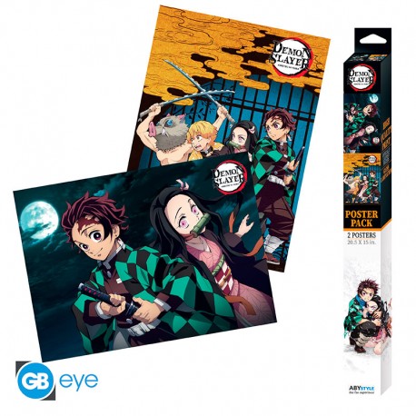 Demon Slayer Set 2 Chibi Posters Groupe & Duo