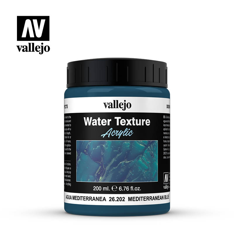 Vallejo Water Texture Acylic 26.202 Mediterranean Blue