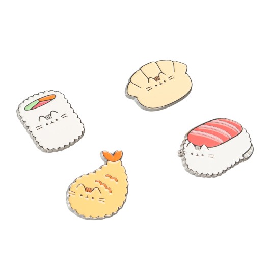 Pusheen set Of 4 Pins Sushi Roll