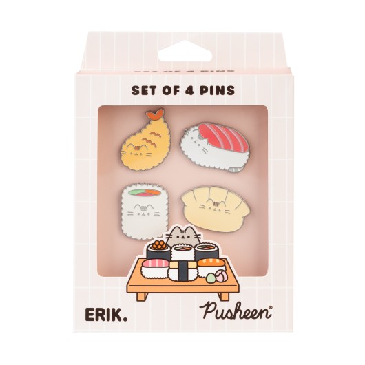 Pusheen set Of 4 Pins Sushi Roll preview 2